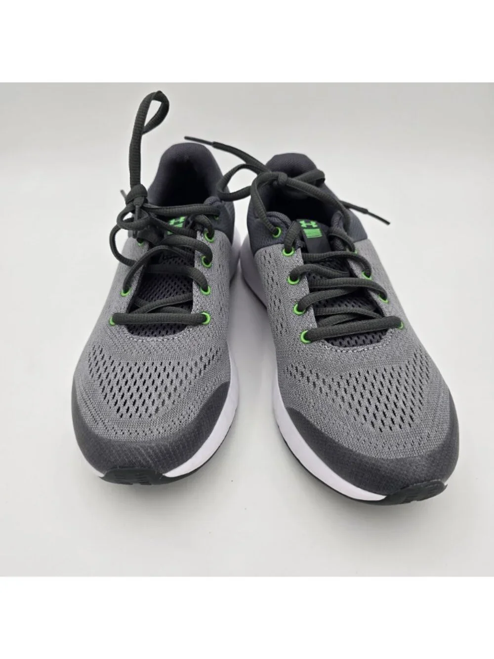 Under Armour Youth Mesh Running Shoes Gray Green Lightweight Breathable